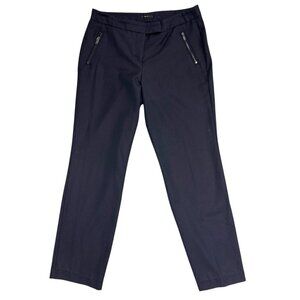 Worthington Navy Straight-Leg Trousers with Zip Pockets